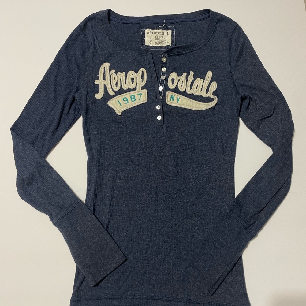 Y2K Aeropostale Dark Blue Long Sleeve Tee